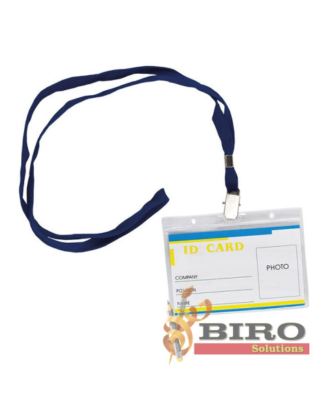 Ecuson din plastic orizontal, 110x80 mm, cu șiret, BUROMAX